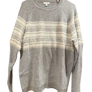Calvin Klein Gray and White Knit Sweater